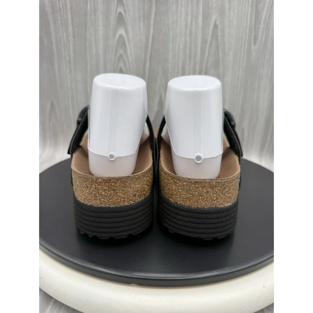 Papillio By Birkenstock Womens Size 9 Reg Black Gizeh Pap Flex Platform Sandals